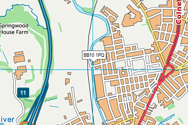 BB10 1PQ map - OS VectorMap District (Ordnance Survey)