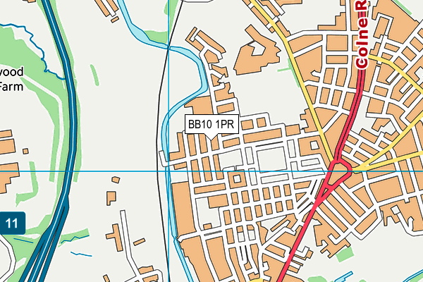 BB10 1PR map - OS VectorMap District (Ordnance Survey)