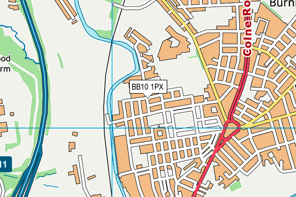 BB10 1PX map - OS VectorMap District (Ordnance Survey)