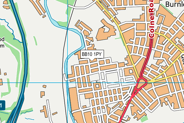 BB10 1PY map - OS VectorMap District (Ordnance Survey)