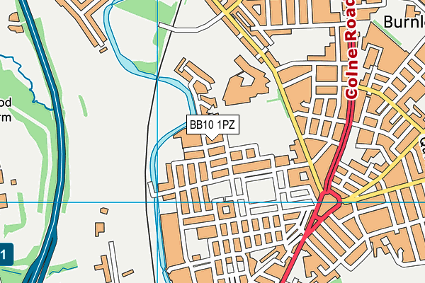 BB10 1PZ map - OS VectorMap District (Ordnance Survey)