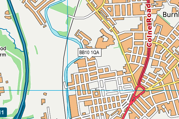 BB10 1QA map - OS VectorMap District (Ordnance Survey)