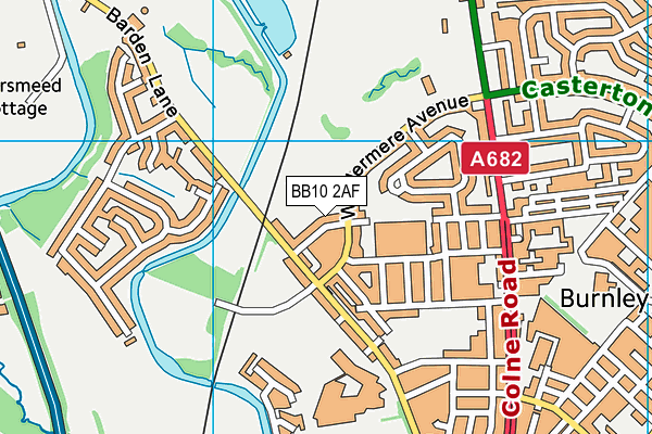 BB10 2AF map - OS VectorMap District (Ordnance Survey)