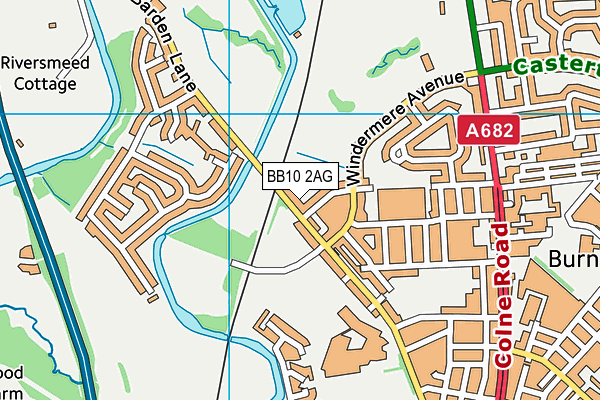 BB10 2AG map - OS VectorMap District (Ordnance Survey)