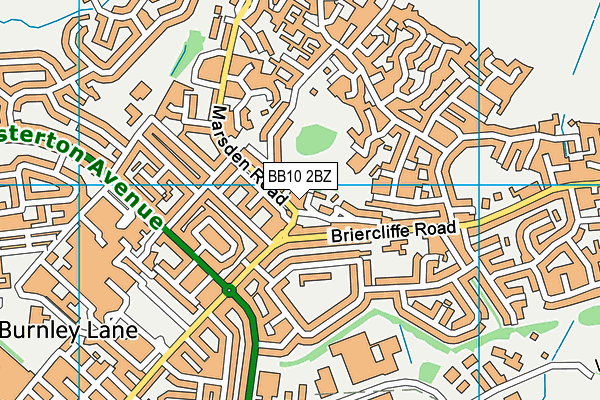 BB10 2BZ map - OS VectorMap District (Ordnance Survey)