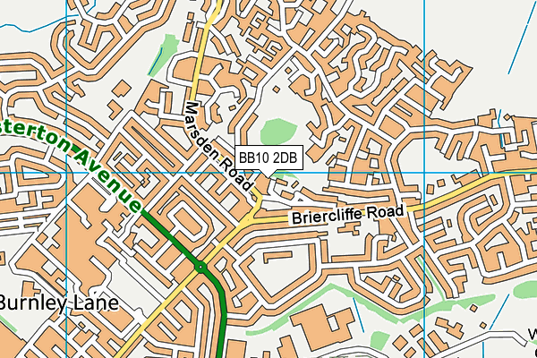 BB10 2DB map - OS VectorMap District (Ordnance Survey)