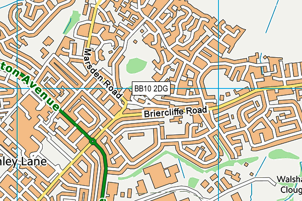 BB10 2DG map - OS VectorMap District (Ordnance Survey)
