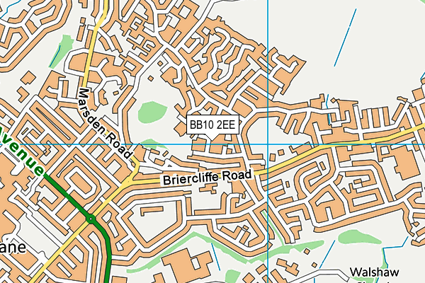 BB10 2EE map - OS VectorMap District (Ordnance Survey)