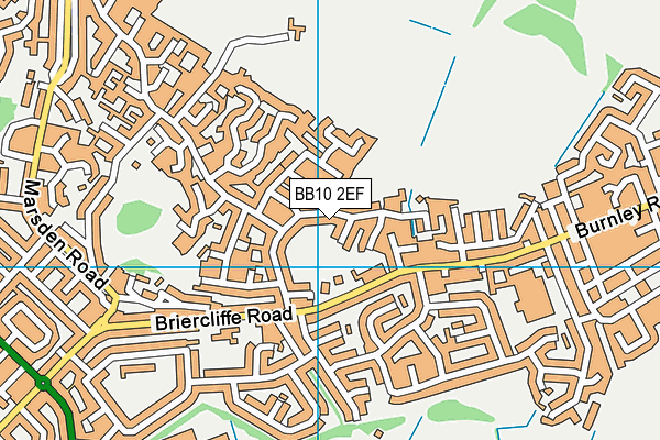 BB10 2EF map - OS VectorMap District (Ordnance Survey)