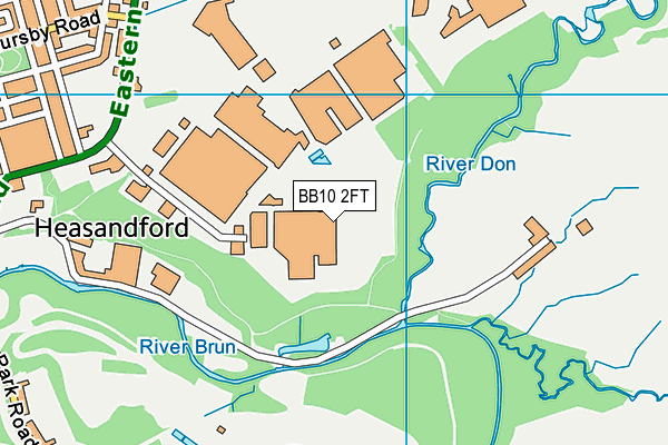 BB10 2FT map - OS VectorMap District (Ordnance Survey)