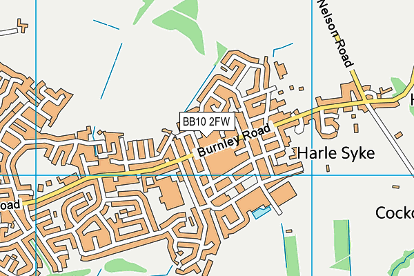 BB10 2FW map - OS VectorMap District (Ordnance Survey)