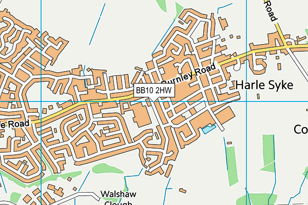 BB10 2HW map - OS VectorMap District (Ordnance Survey)