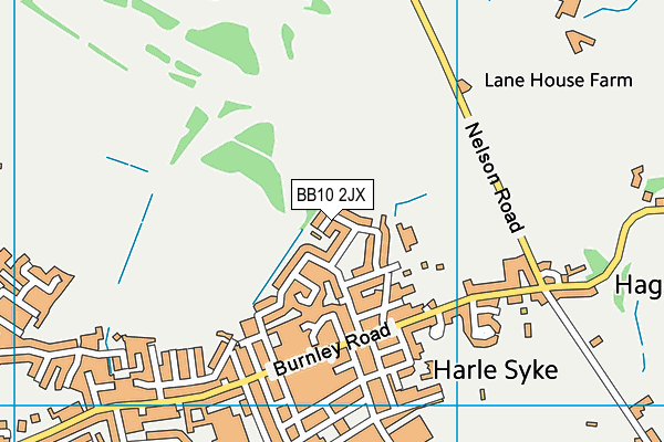 BB10 2JX map - OS VectorMap District (Ordnance Survey)