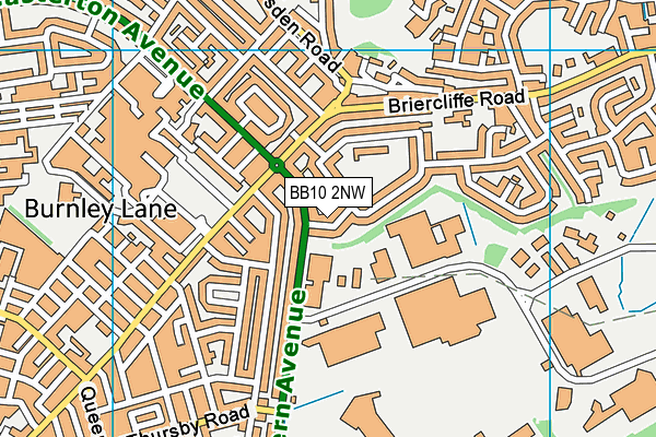 BB10 2NW map - OS VectorMap District (Ordnance Survey)