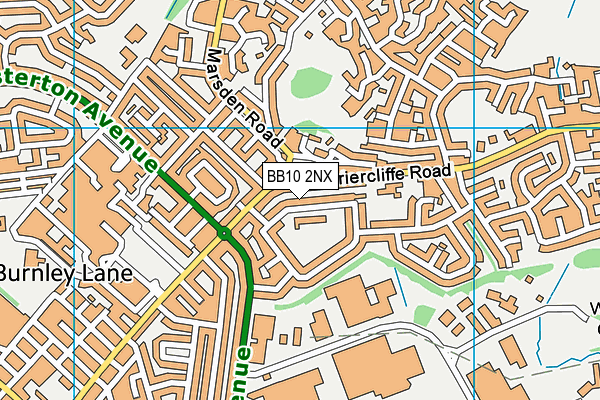 BB10 2NX map - OS VectorMap District (Ordnance Survey)