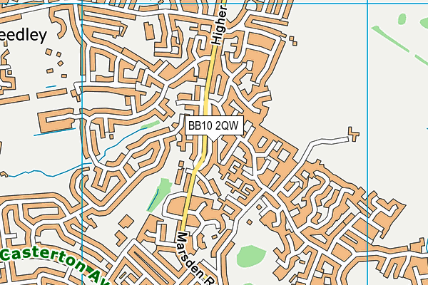 BB10 2QW map - OS VectorMap District (Ordnance Survey)