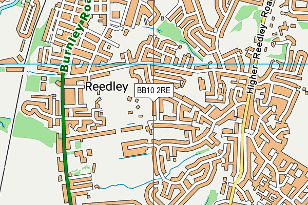 BB10 2RE map - OS VectorMap District (Ordnance Survey)