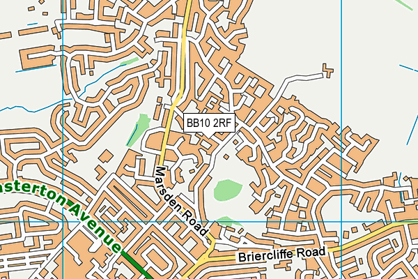 BB10 2RF map - OS VectorMap District (Ordnance Survey)