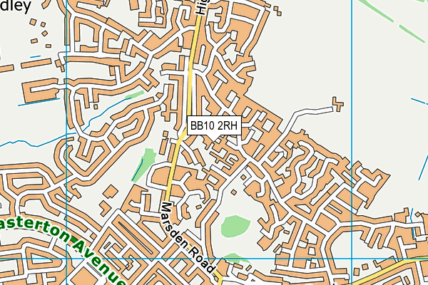 BB10 2RH map - OS VectorMap District (Ordnance Survey)