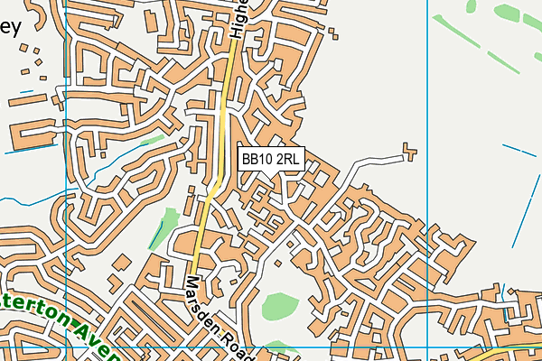 BB10 2RL map - OS VectorMap District (Ordnance Survey)