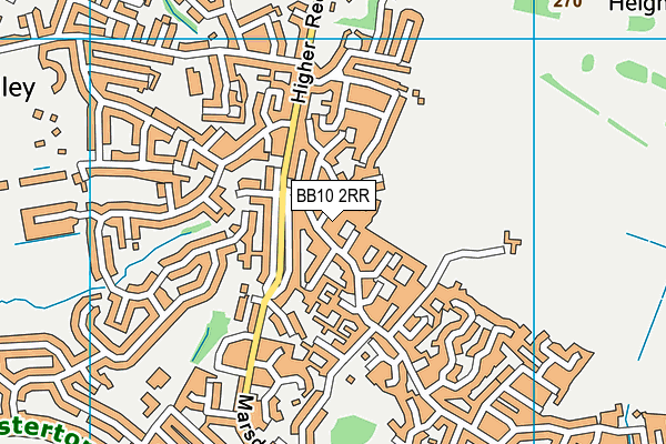 BB10 2RR map - OS VectorMap District (Ordnance Survey)