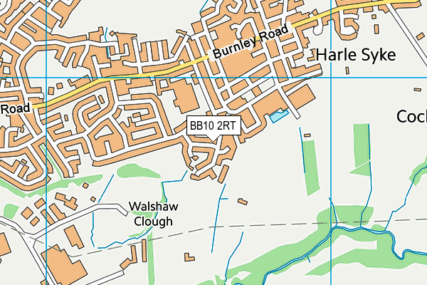 BB10 2RT map - OS VectorMap District (Ordnance Survey)