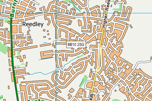 BB10 2SG map - OS VectorMap District (Ordnance Survey)