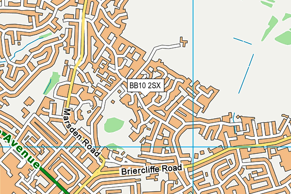 BB10 2SX map - OS VectorMap District (Ordnance Survey)