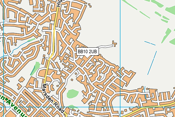 BB10 2UB map - OS VectorMap District (Ordnance Survey)