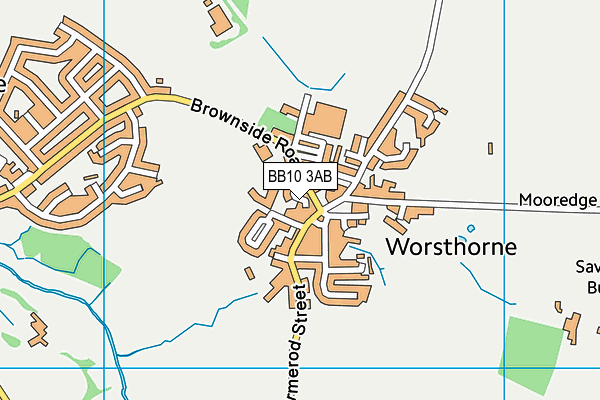 BB10 3AB map - OS VectorMap District (Ordnance Survey)