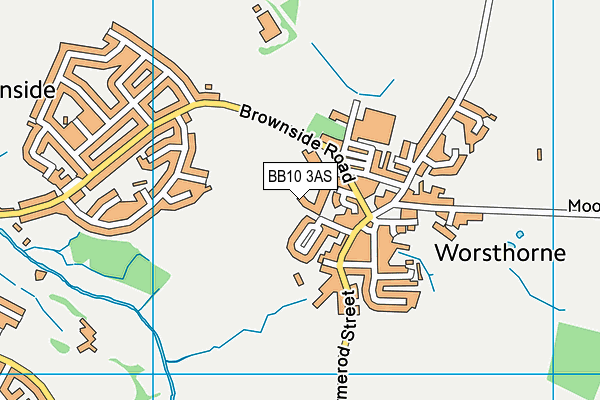 BB10 3AS map - OS VectorMap District (Ordnance Survey)