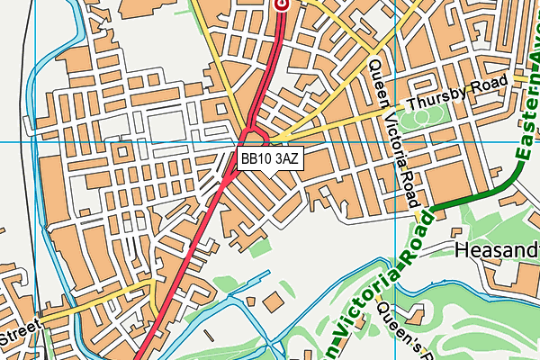 BB10 3AZ map - OS VectorMap District (Ordnance Survey)