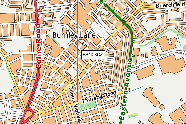 BB10 3DZ map - OS VectorMap District (Ordnance Survey)