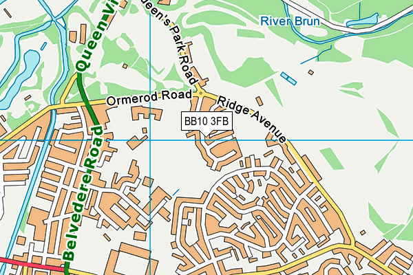 BB10 3FB map - OS VectorMap District (Ordnance Survey)