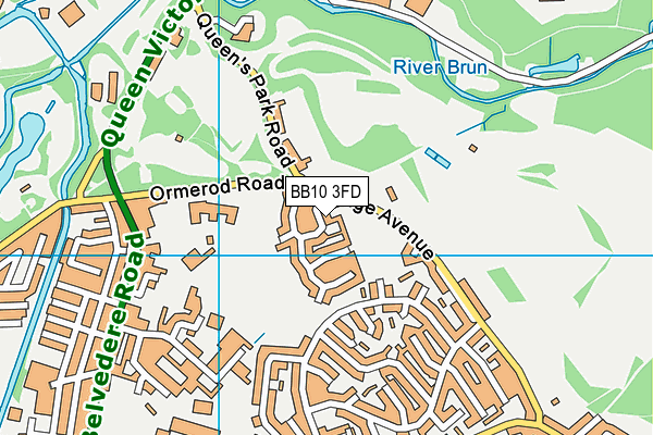 BB10 3FD map - OS VectorMap District (Ordnance Survey)