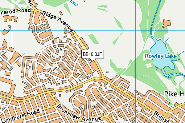BB10 3JF map - OS VectorMap District (Ordnance Survey)