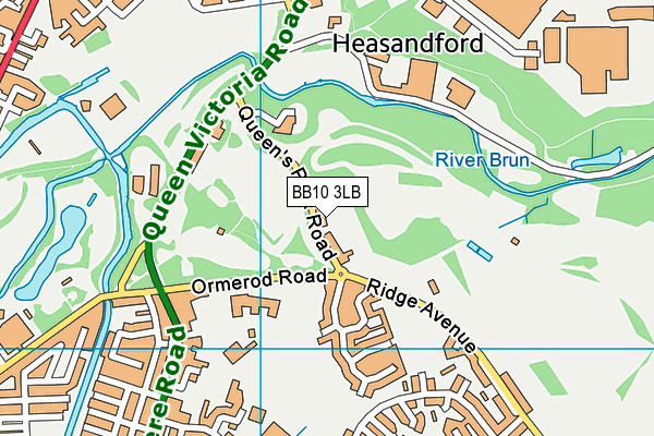 Queens Park (Burnley) map (BB10 3LB) - OS VectorMap District (Ordnance Survey)
