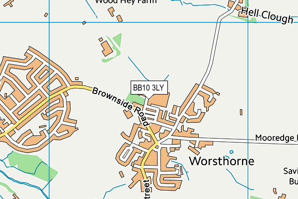 Worsthorne Recreation Ground map (BB10 3LY) - OS VectorMap District (Ordnance Survey)