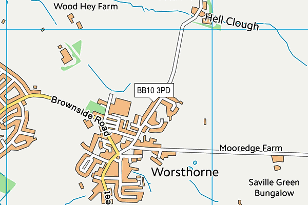 BB10 3PD map - OS VectorMap District (Ordnance Survey)