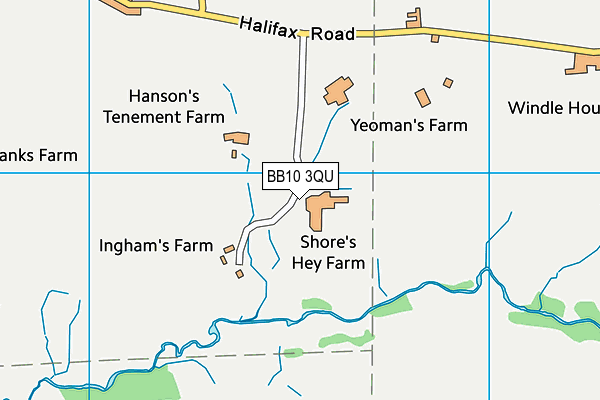 BB10 3QU map - OS VectorMap District (Ordnance Survey)