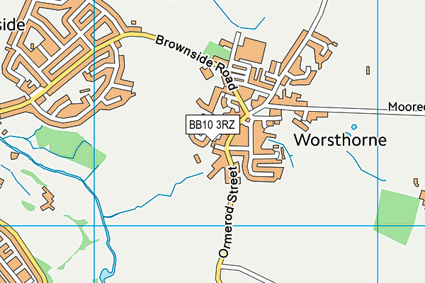 BB10 3RZ map - OS VectorMap District (Ordnance Survey)