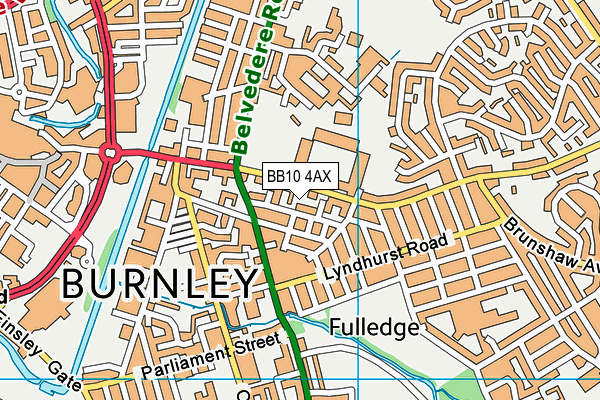 BB10 4AX map - OS VectorMap District (Ordnance Survey)