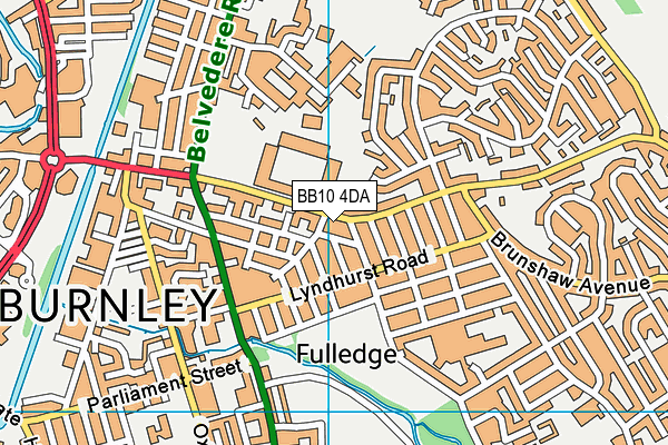 BB10 4DA map - OS VectorMap District (Ordnance Survey)