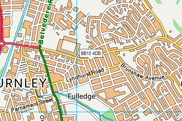 BB10 4DB map - OS VectorMap District (Ordnance Survey)