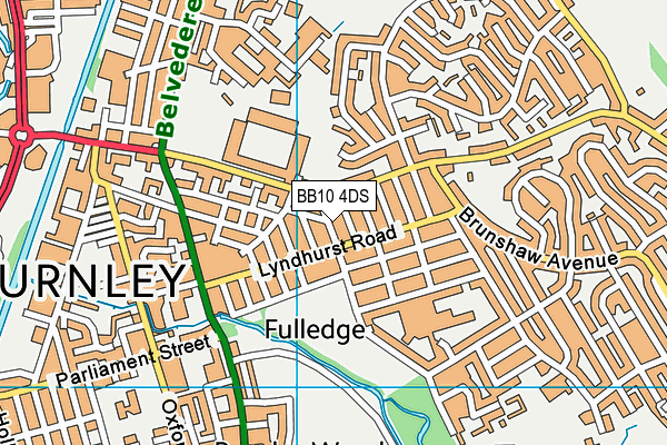 BB10 4DS map - OS VectorMap District (Ordnance Survey)