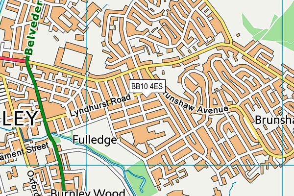 BB10 4ES map - OS VectorMap District (Ordnance Survey)