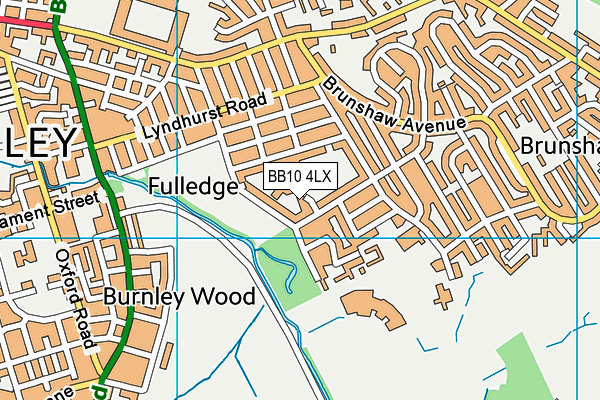 BB10 4LX map - OS VectorMap District (Ordnance Survey)