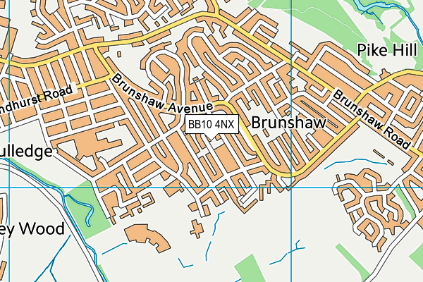 BB10 4NX map - OS VectorMap District (Ordnance Survey)
