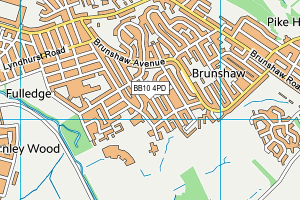 BB10 4PD map - OS VectorMap District (Ordnance Survey)