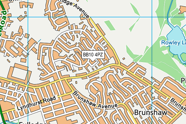 BB10 4PZ map - OS VectorMap District (Ordnance Survey)